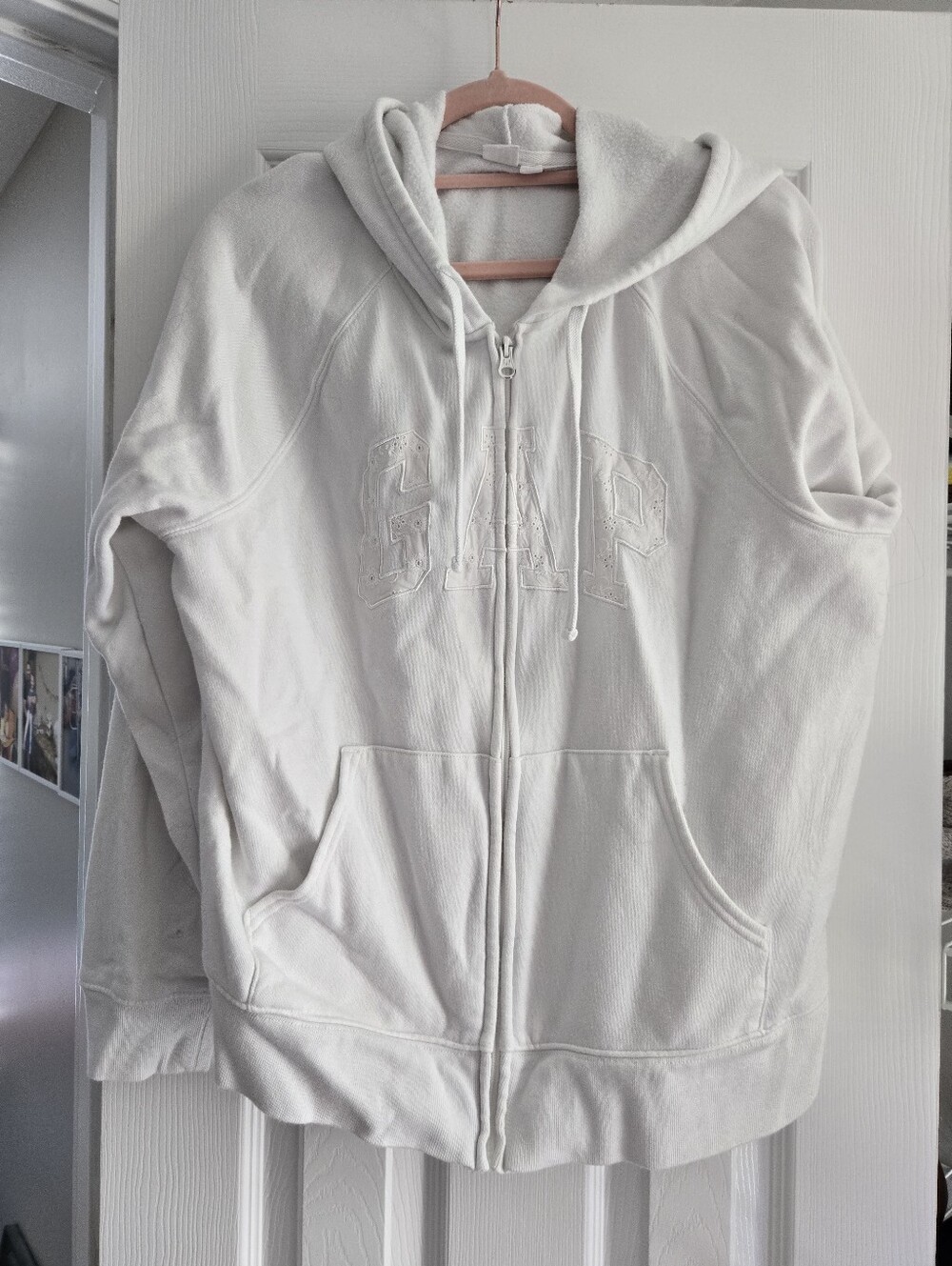 GAP Women's Off-White Full-Zip Hoodie Jacket